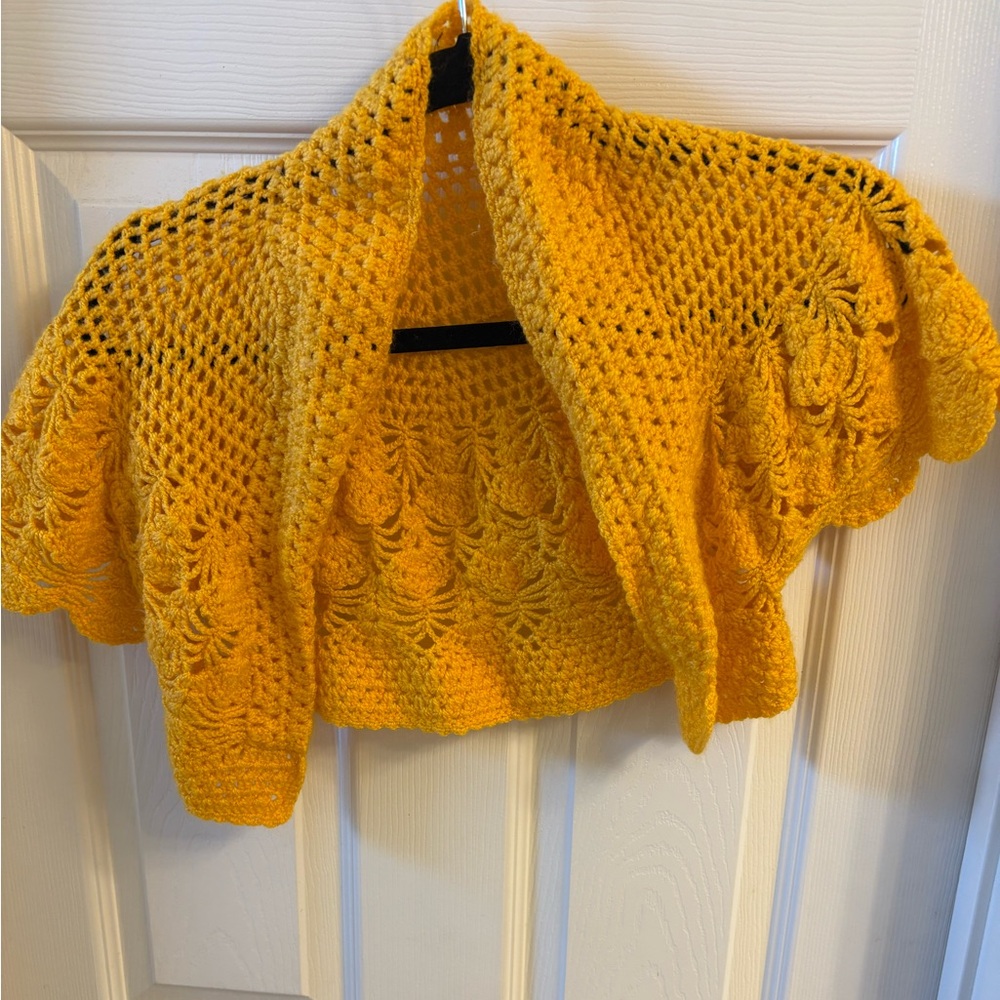 Yellow Crochet Sweater - Picture 2 of 3
